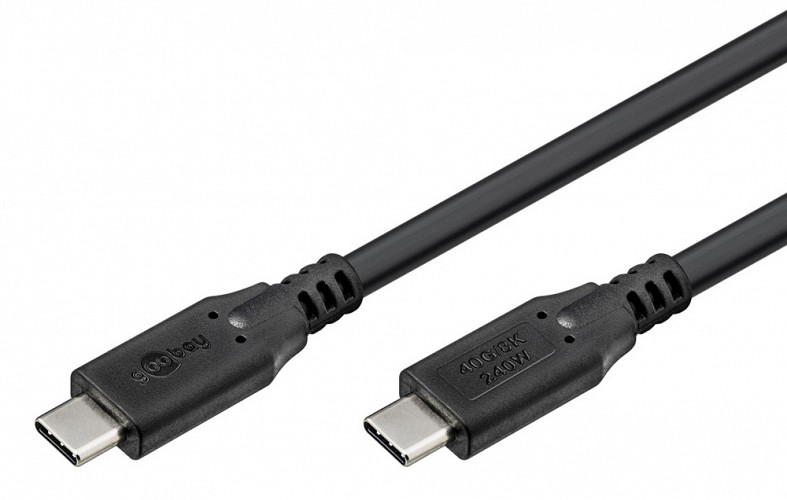 GOOBAY καλώδιο USB-C 74185, USB4, 240W, 40Gbps, 8K/60Hz, 1.8m, μαύρο 74185