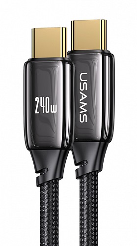 USAMS καλώδιο USB-C σε USB-C US-SJ580, 240W PD 3.1, 480Mbps, 1.2m, μαύρο SJ580USB01