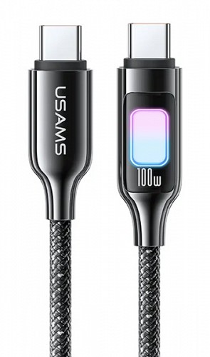 USAMS καλώδιο USB-C SJ750, 100W, 480Mbps, 1.2m, μαύρο SJ750USB01