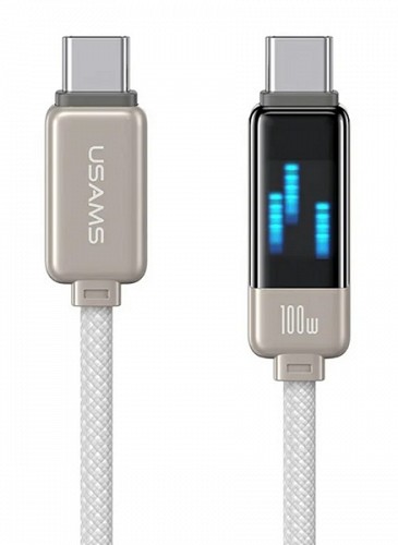 USAMS καλώδιο USB-C SJ744, 100W, 480Mbps, 1.2m, λευκό SJ744USB02
