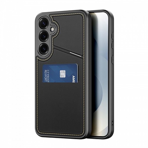 Θήκη Δερμάτινη Dux Ducis Rafi II Mag 3 σε 1 MagSafe RFID Blocker Samsung S931B Galaxy S25 5G με Stand Μαύρο
