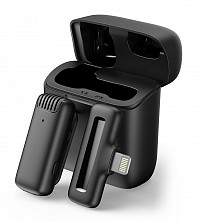 APEXEL ασύρματο μικρόφωνο APL-MIC013 με θήκη φόρτισης, Lightning, 2.4GHz, μαύρο APL-MIC013