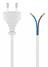 GOOBAY καλώδιο τροφοδοσίας 51345, 2x 0.75mm², 1.5m, λευκό 51345