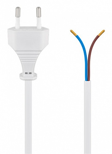 GOOBAY καλώδιο τροφοδοσίας 51345, 2x 0.75mm², 1.5m, λευκό 51345