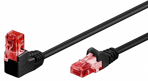 GOOBAY καλώδιο δικτύου 51518, CAT 6 U/UTP, γωνιακό, CCA, 5m, μαύρο 51518