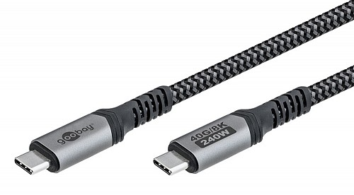 GOOBAY καλώδιο USB-C 74210, USB4, 240W, 40Gbps, 8K/60Hz, 0.50m, γκρι 74210