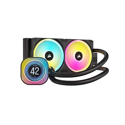 Corsair iCUE LINK H100i LCD AIO 240mm Radiator Liquid CPU Cooler 277mm x 120mm x 27mm radiator (CW-9061007-WW) (CORCW-9061007-WW)