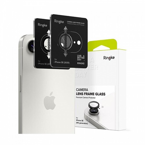 Tempered Glass Full Face Ringke για Τζαμάκι Κάμερας Apple iPhone 16e Μαύρο (2 τεμ)