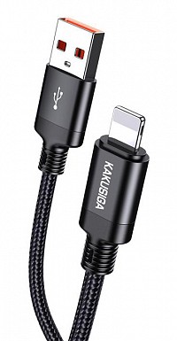 KAKUSIGA καλώδιο Lightning σε USB KSC-970, 3A, 480Mbps, 1m, μαύρο KSC-970-L-BK