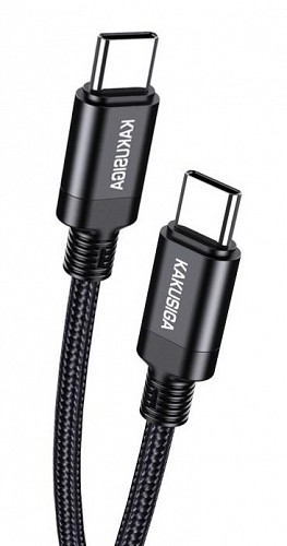 KAKUSIGA καλώδιο USB-C σε USB-C KSC-970, 60W, 480Mbps, 1m, μαύρο KSC-970-CC-BK