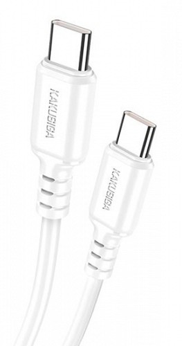 KAKUSIGA καλώδιο USB-C σε USB-C KSC-982, 60W, 480Mbps, 1m, λευκό KSC-982-CC-WH