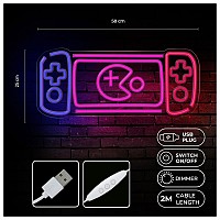 Neon Plexi Forever Light FPNE27 GAME CONSOLE (USB, On/Off & Dimmer) Πολύχρωμο