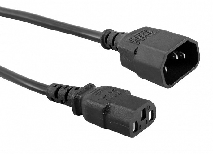 POWERTECH καλώδιο προέκτασης τροφοδοσίας CAB-P039, 3x 0.75mm², CCS, 1m, μαύρο CAB-P039