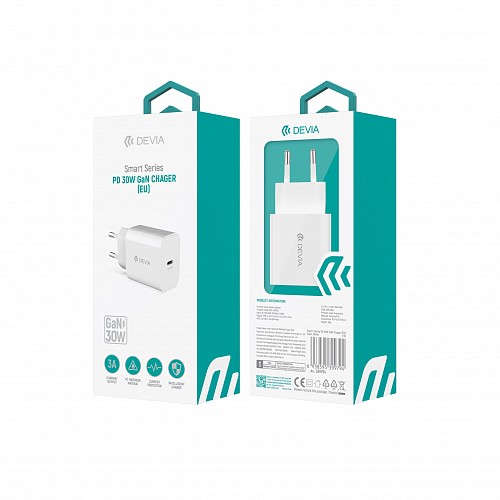 Devia wall charger Smart PD GaN 30W 1x USB-C white