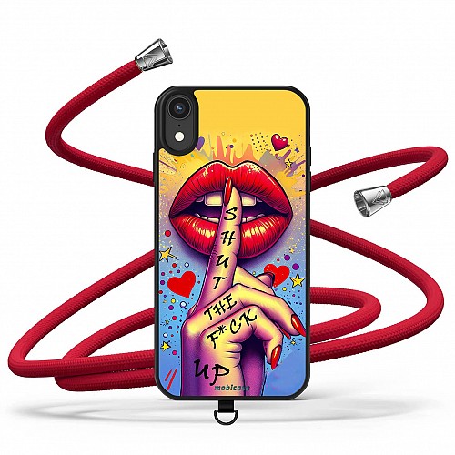 Apple iPhone 15 Pro Max - CrossBody Strap Θήκη με Universal Λουράκι Κινητού και σχέδιο ShutUP