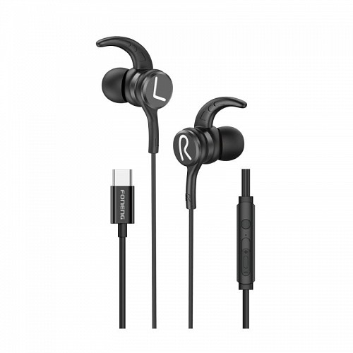 Hands Free Stereo Foneng T68 Heavy Bass Gaming USB C Μαύρο