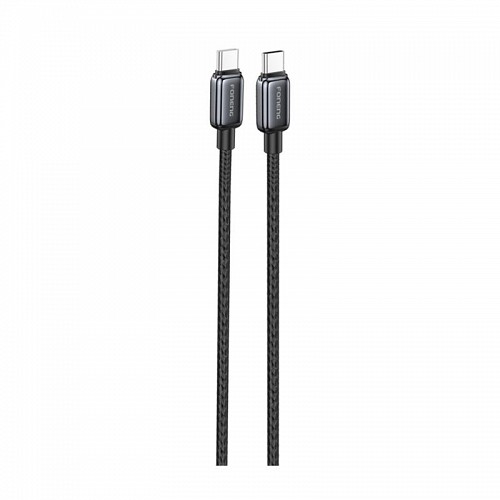Καλώδιο Σύνδεσης USB 2.0 Foneng X119 Zinc Alloy Head Braided USB C σε USB C 100W 1m Μαύρο