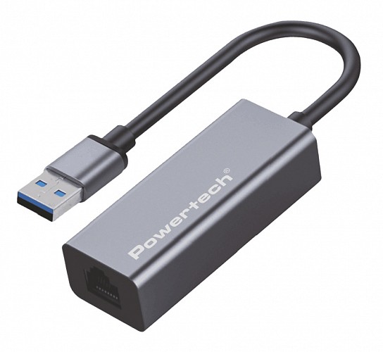 POWERTECH αντάπτορας δικτύου PT-1454, USB, 1000Mbps Ethernet, γκρι PT-1454