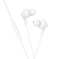 Hoco M114 wired earphones Type-C with microphone white