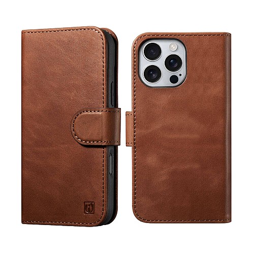 iCarer WMI15250902 iPhone 15 Pro Max Leather Detachable 2 in 1 Wallet with RFID (Magsafe) Retro Brown