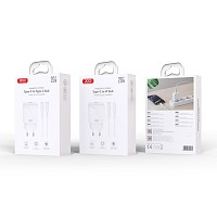 XO 220V 20W, USB-C output + cable USB-C to USB-C, white - L141