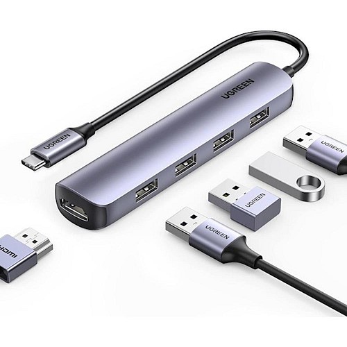Ugreen Adapter Hub USB_C to 4x USB 3.0 HDMI (20197) (UGR20197)