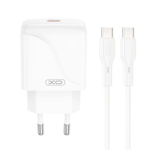 XO 220V 20W, USB-C output + cable USB-C to USB-C, white - L141