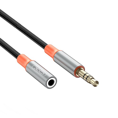XO Audio adapter AUX male 3.5mm - AUX female 3.5mm, 1m, NB-R269A black