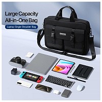 Θήκη Laptop Ώμου Dux Ducis Edge για Laptop/ Macbook/ Notebook/ Tablet 14.0-15.4 Large Capacity Μαύρο
