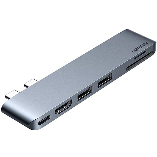 Ugreen 6-in-1 Adapter CM380 USB-C Hub for MacBook Air / Pro gray (80856) (UGR80856)