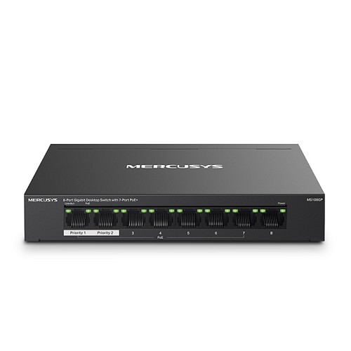 8-Port Gigabit desktop switch με 7 θύρες PoE+ MERCUSYS MS108GP