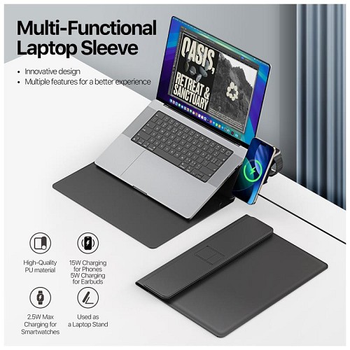 Θήκη Ασύρματης Φόρτισης Dux Ducis AirQ 3 σε 1 για Laptop/ Macbook/ Notebook/ Tablet 15-16 Μαύρο