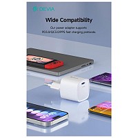 Φορτιστής Ταξιδίου Ταχείας Φόρτισης Devia RLC-545 Mini με Έξοδο USB C GaN PD 30W Extreme Λευκό