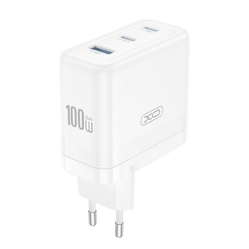 Universal φορτιστής GaN με 3 εξόδους, 2x USB-C & 1x USB-A, σε λευκό χρώμα XO CE35 (EU)