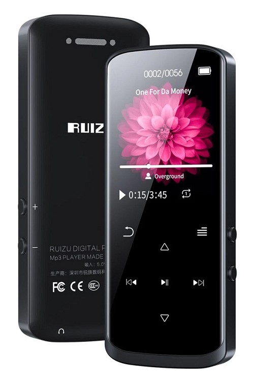 RUIZU MP3 player D50 με οθόνη 1.8, 16GB, Bluetooth, ελληνικό μενού, μαύρο D50-16GB