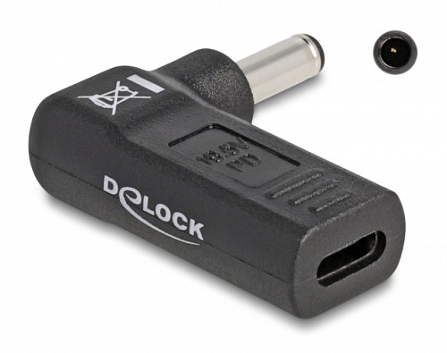 DELOCK αντάπτορας τροφοδοσίας laptop 60007, USB-C σε Dell 4.5x3mm, μαύρος 60007