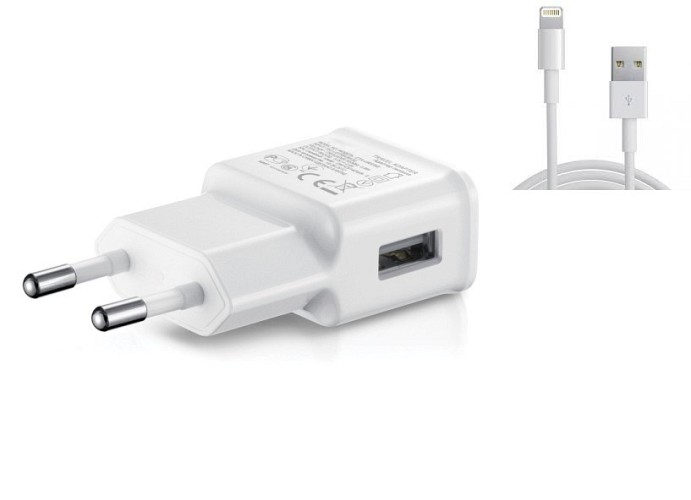NEW ΦΟΡΤ 220V USB 2A FAST For iPhone 6 + DATA ΑΣΠΡΟ
