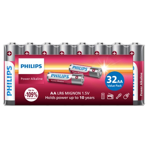 ΑΛΚΑΛΙΚΕΣ ΜΠΑΤΑΡΙΕΣ AA POWER PHILIPS LR6 1.5V 16+16τεμ