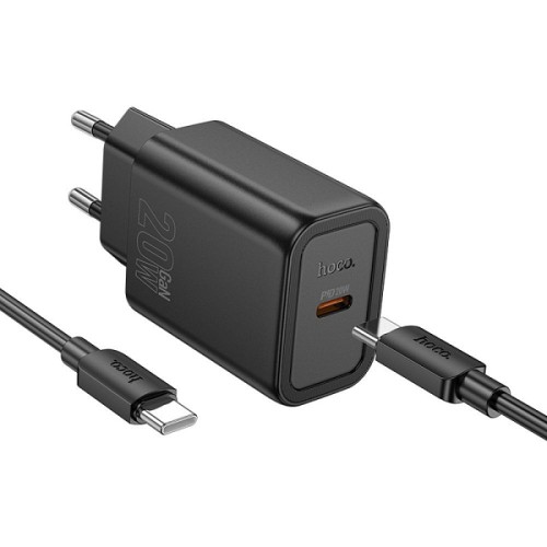 HOCO TRAVEL CHARGER N60 PD QC 20W + DATA CABLE TYPE C to LIGHTNING black