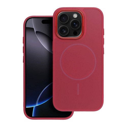iS METALLIC FRAME MAG COVER IPHONE 16 PRO MAX magenta backcover