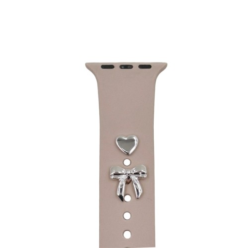 PINS CHARMS FOR SMARTWATCH STRAPS BOW silver