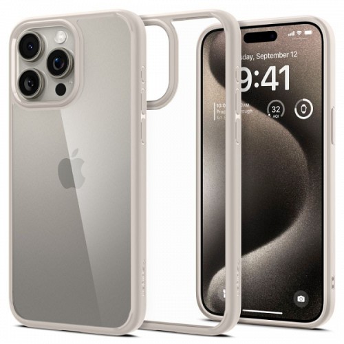 SPIGEN ULTRA HYBRID IPHONE 15 PRO MAX natural titanium backcover
