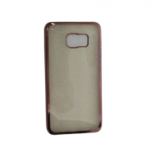 Θήκη Back Cover Silicone Slim TPU Transparent με Ροζ-Χρυσό περίβλημα Samsung Galaxy S6 edge plus