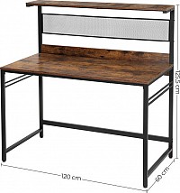 Μεταλλικό Γραφείο με 1 Ράφι 120 x 60 x 125.5 cm Vasagle (LWD030B01) (VASLWD030B01)