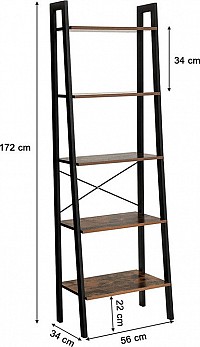 Μεταλλική Βιβλιοθήκη με 5 Ράφια 56 x 34 x 172 cm Vasagle (LLS45X (VASLLS45X)