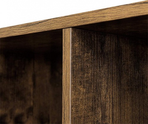 Ξύλινη Βιβλιοθήκη με 10 Ράφια 129.5 x 29 x 129.5 cm Χρώματος Σκούρο Καφέ Vasagle (LBC10BX) (VASLBC10BX)