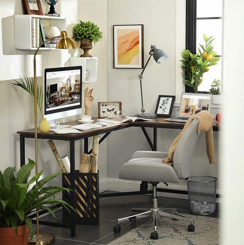 Μεταλλικό Γωνιακό Γραφείο 149 x 149 x 75 cm Vasagle (LWD73X) (VASLWD73X)