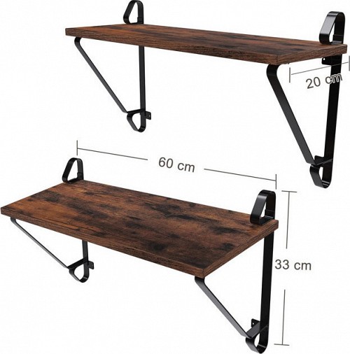 Σετ Επιτοίχια Μεταλλικά Ράφια 68 x 28 x 10 cm 2 τμχ Vasagle (LCR01BX) (VASLCR01BX)
