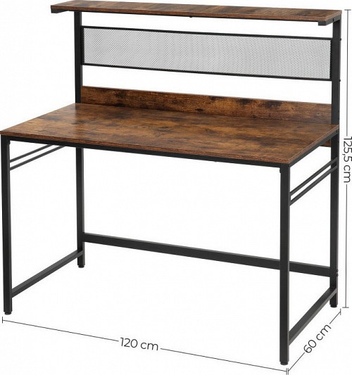 Μεταλλικό Γραφείο με 1 Ράφι 120 x 60 x 125.5 cm Vasagle (LWD030B01) (VASLWD030B01)