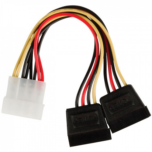 Καλώδιο 4pin IDE Female σε 2x Sata Female 30cm